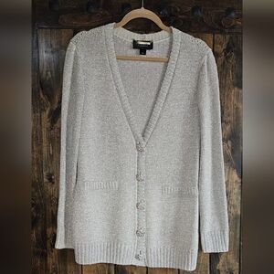 St John Couture Cardigan with rhinestone buttons size L